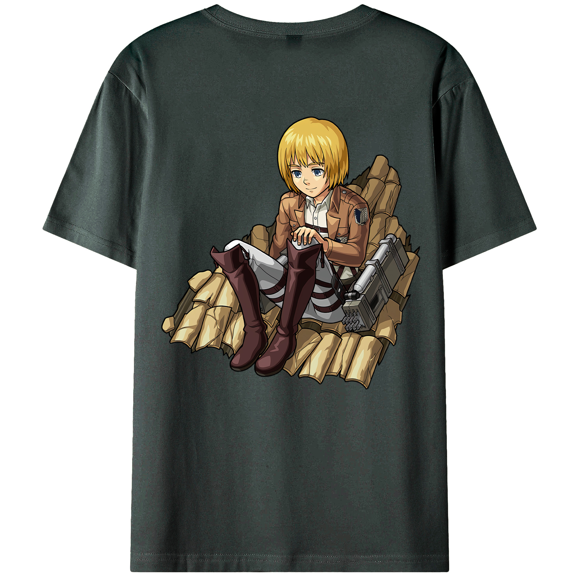 （画像用） 進撃の巨人 アルミン·アルレルト Attack on Titan Armin Arlert 綿100％ メンズ半袖Tシャツ（バックプリント） 通気性
